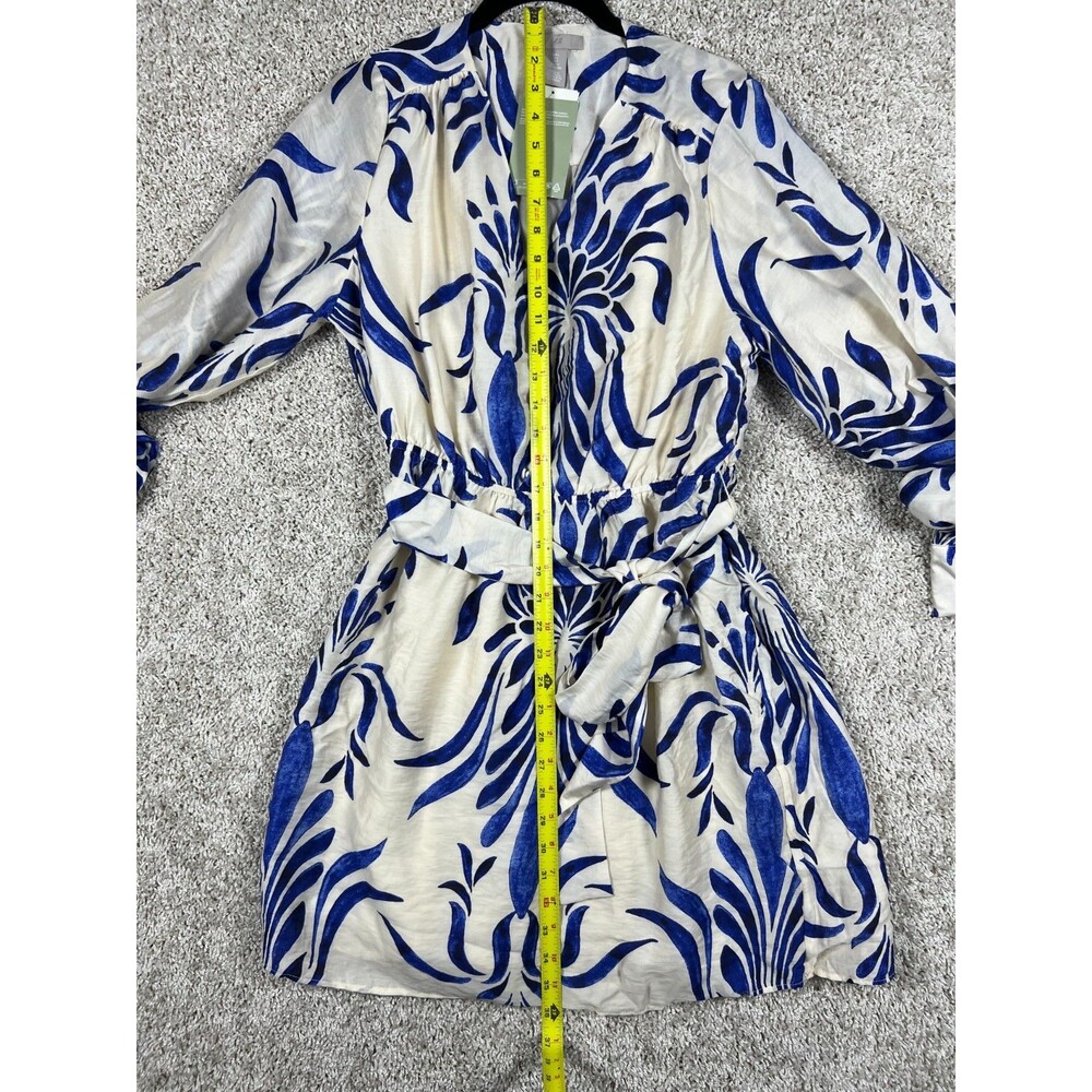 H&M Coastal Floral Dress Blue White Resort Boho Vacation NWT Small - Picture 3 of 9